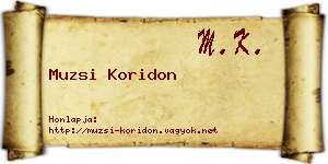 Muzsi Koridon névjegykártya